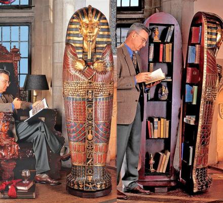 There's a Life-size King Tut Sarcophagus That Opens Up To a Hidden Bookcase
