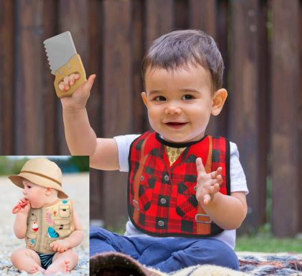 These Bib and Teether Sets Turn Your Baby Into a Lumberjack or Fisherman
