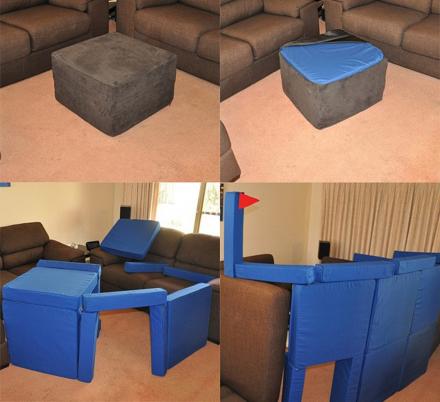 These Magnetic Pillow Fort Cushions Pack Away Into an Ottoman When Not In Use