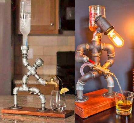 These Pipe Man Liquor Dispensers Might Be The Coolest Way To Pour a Drink