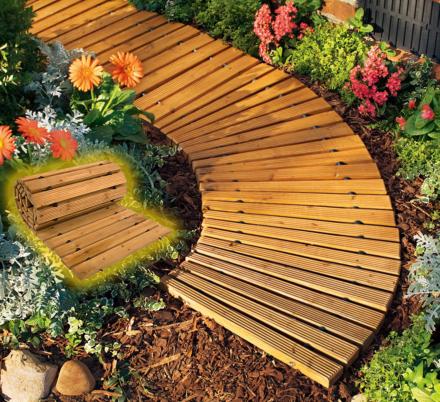 These Roll-Out Wooden Walkways Set Up In Seconds For a Beautiful Backyard Path