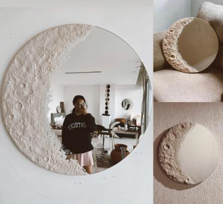 This Beautiful Lunar Mirror Is Made To Look Like a Crescent Moon
