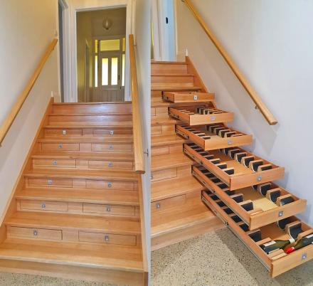 This Builder Turned Their Staircase Into an Incredible Wine Cellar