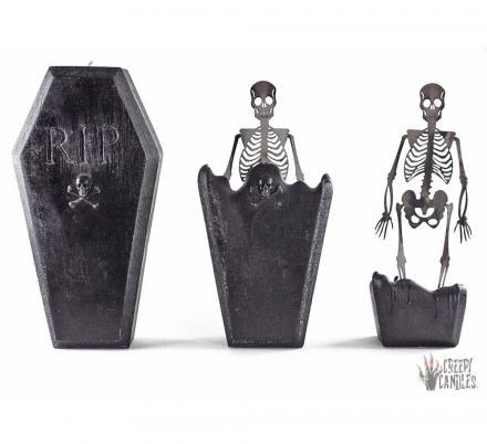 This Coffin Candle Melts To Reveal a Skeleton Inside