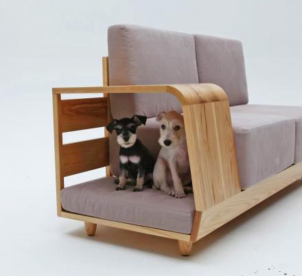 This Dog House Sofa Has an Integrated Dog Bed In The Armrest