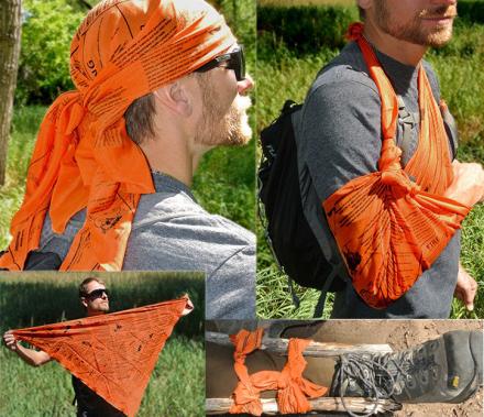 This Giant Survival Bandana Has Essential Survival Tips and Instructions Printed On It