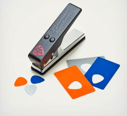 This Guitar Pick Punch Makes Guitar Picks From Old Credit Cards, IDs, and Hotel Keys