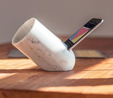 This iPhone Music Amplifier Is Made From Marble