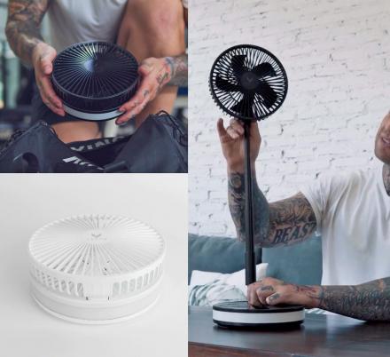 This Portable Wireless Fan Extends Into a Full Size Standing Fan