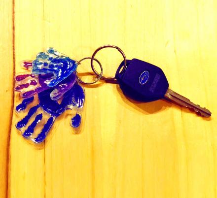 This Super Easy DIY Kid-Craft Turns Your Child's Hand-print Into a Key-chain