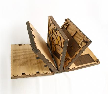 This Wooden Book Makes You Solve a Puzzle To Turn Each Page