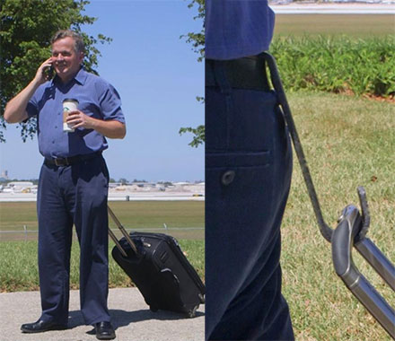 Travel Belt Hitch Lets You Drag Your Luggage Behind You