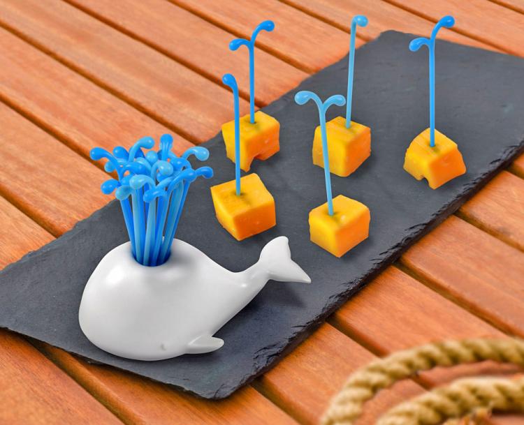 Whale Toothpick Holder With Spouting Blow-hole Party Picks