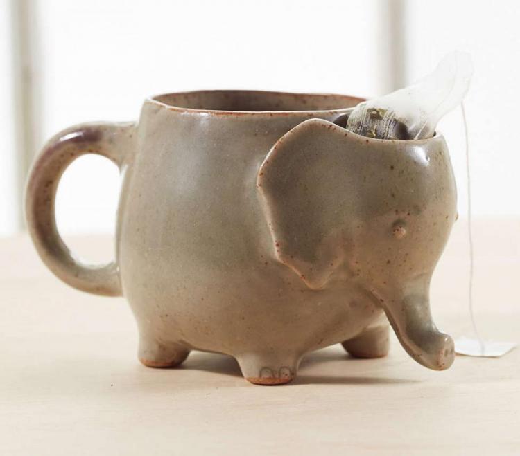 Elephant Tea Mug That Holds Your Used Tea Bag In The Head