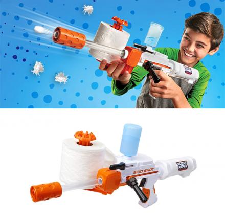 Toy Gun Makes 350 Spitballs From One Roll Of Toilet Paper