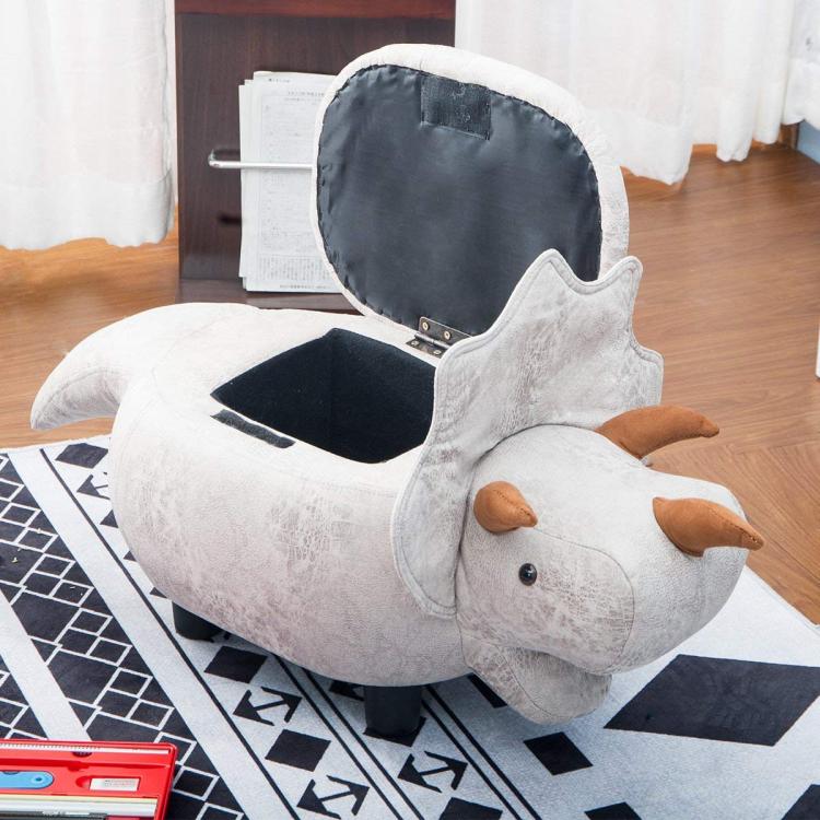 Animal Shaped Storage Ottomans and Stools - Cute animal ottoman with flip-up storage bin