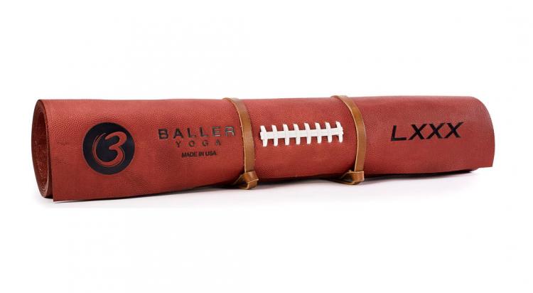 Baller Yoga - Yoga Mat Made From Football Leather - Pigskin Yoga Mat