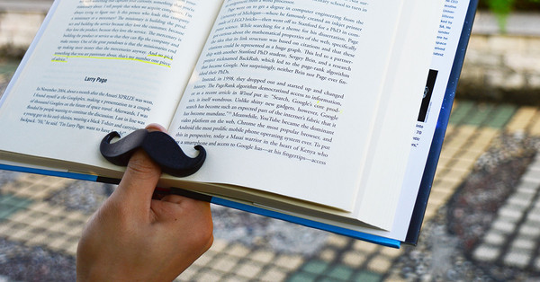 Book Mustache - Mustache book page holder