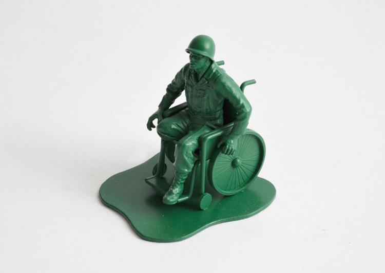 Realistic Little Green Army Men - Amputated Leg Wheelchair