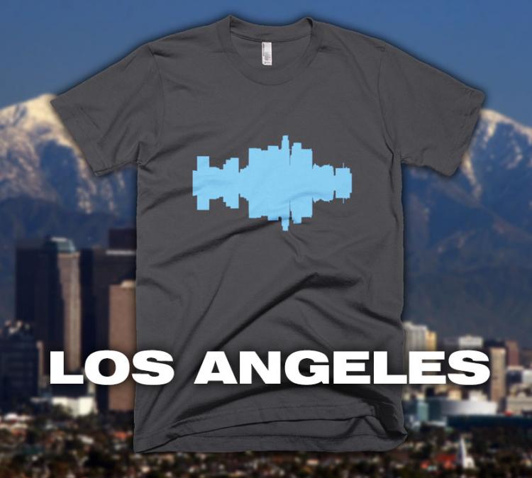 City Skyline Audio Wave T-Shirts - Los Angeles