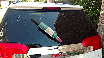 Wine Bottle Waving Wiper Decal