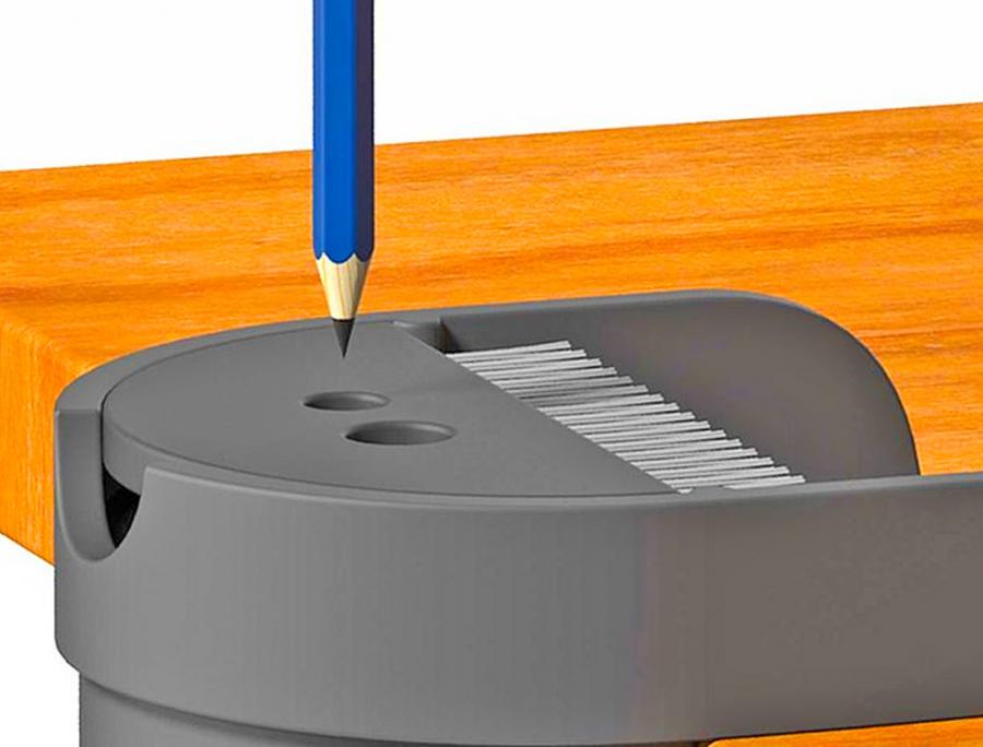 Clamp Basket - Desk Mounted Crumb Bin With Mini Sweeper and Pencil Sharpener