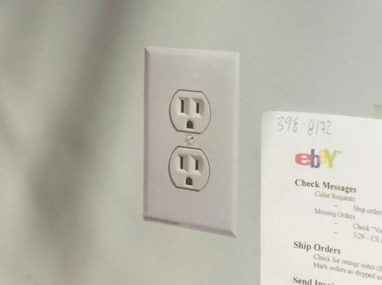 Fake Electric Outlet Sticker
