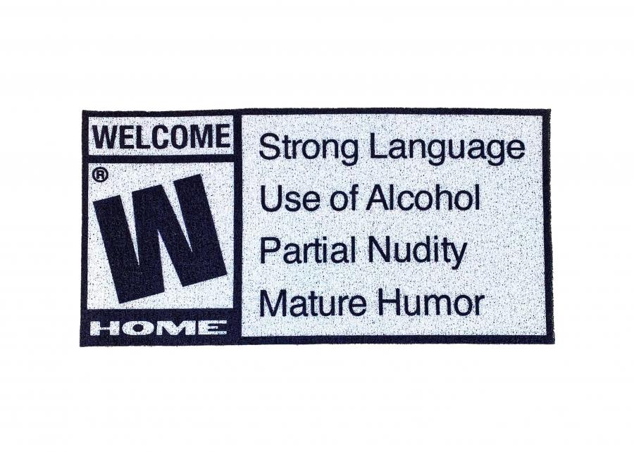 Funny Mature Rating Welcome Doormat Video Game Label Doormat