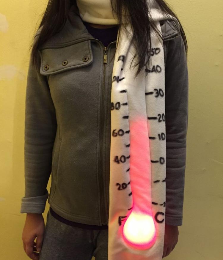 DIY Giant Light Up & Animated Thermometer Temperature Gauge Scarf