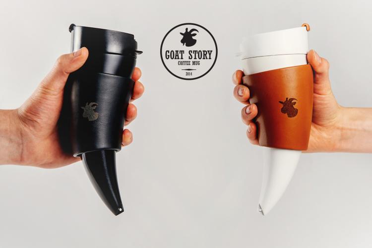The Goat Story Coffee Mug Is a Horn Shaped Mug That Comes
