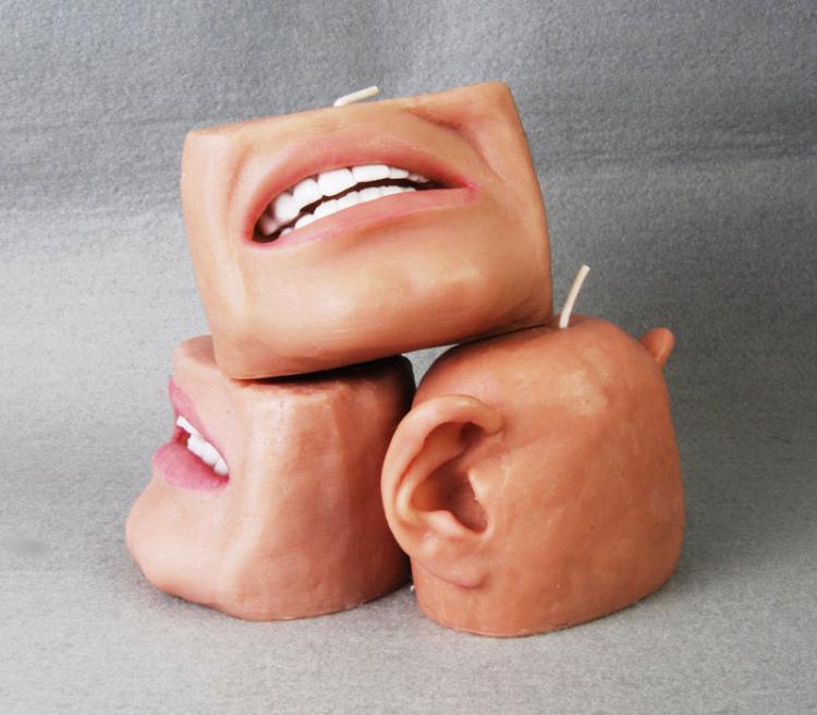 Human Face With Only Mouth Candle