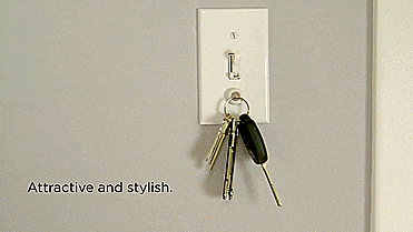 KeyCatch - Magnetic Light Switch Key Holder Screw - GIF
