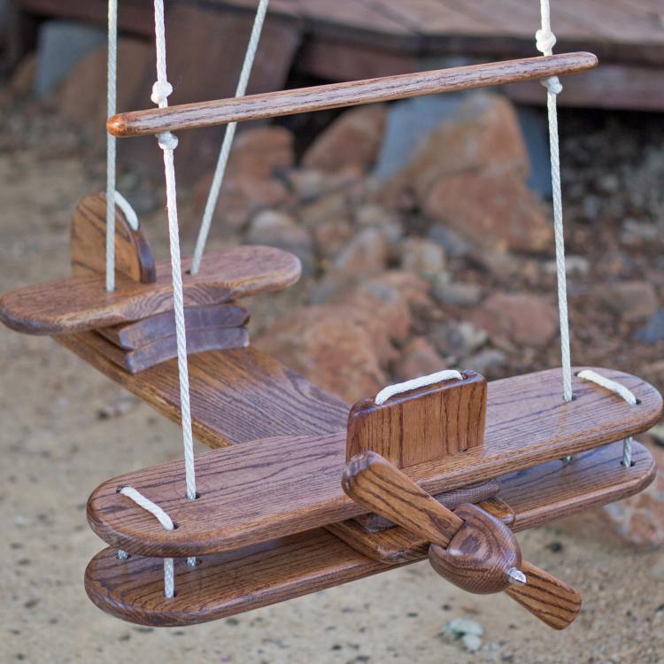 Outdoor Wooden Airplane Swing