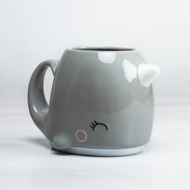 Narwhal Coffee Mug - Drink through the blowhole - Whale tail handle