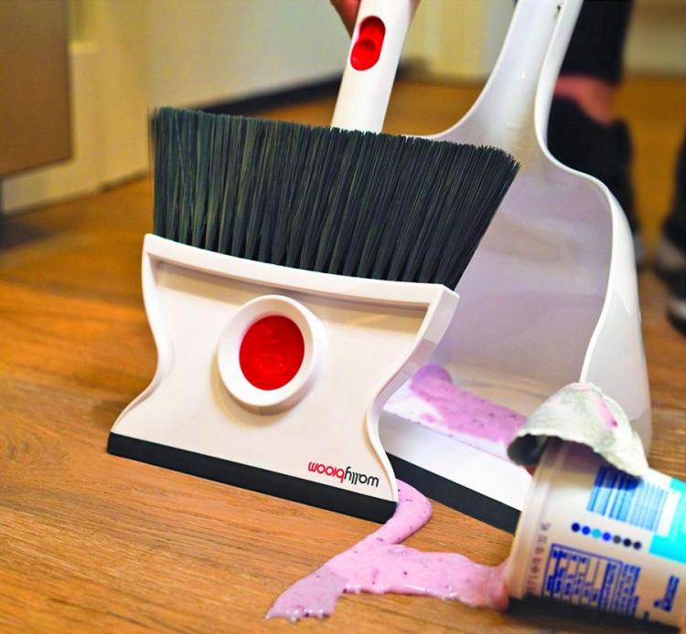 WallyBroom: A Broom and Squeegee Combo, Picks Up Both Wet or Dry Messes