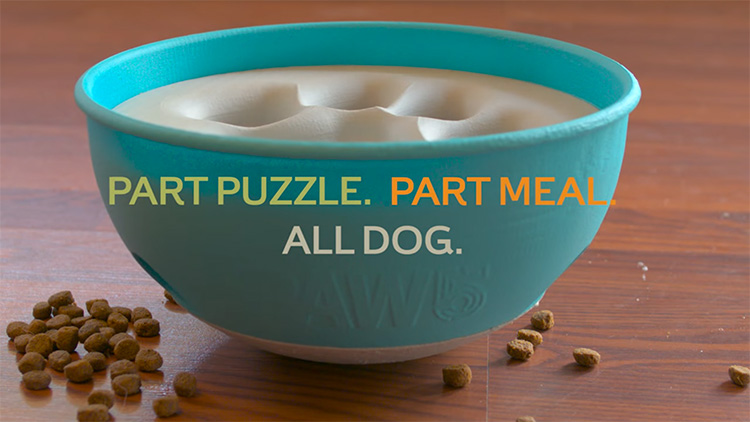 PAW5 Dog Bowl Rolling Puzzle - Slow Feed Dog Bowl