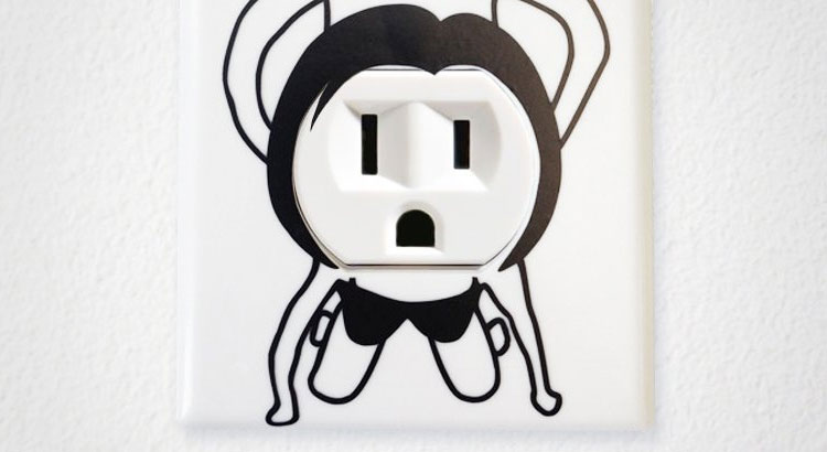 naughty outlet cover decal