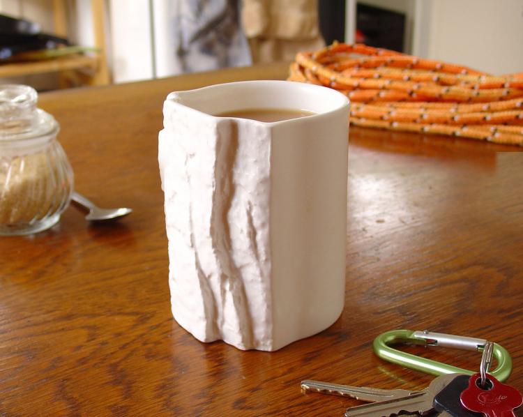 Rock Climbers Pinch Hold Coffee Mug - Rock cliff texture mug
