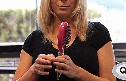 hair brush cleaning self clean qwik gif itself cleans pull odditymall