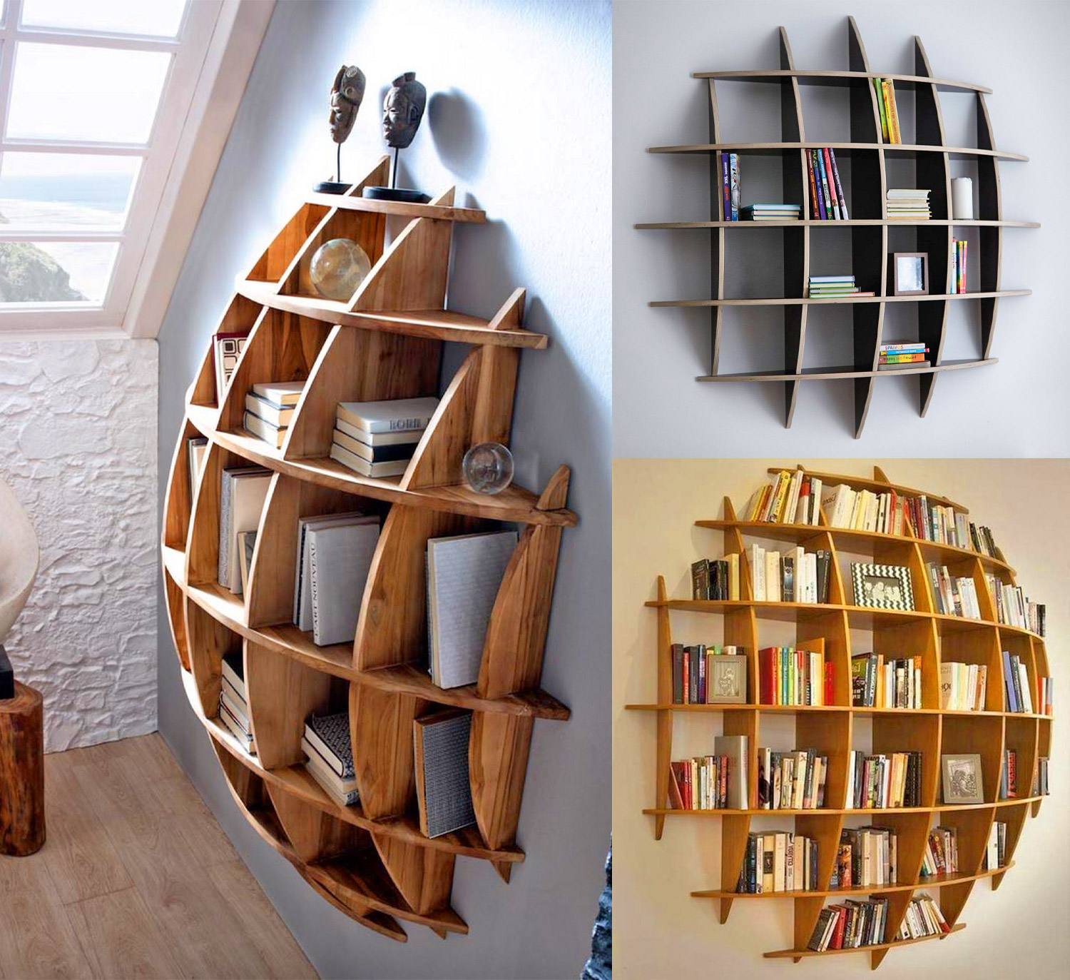 3D Sphere Disappearing Wall Bookshelf