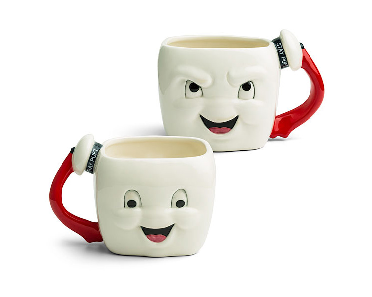 Stay Puft Marshmallow man coffee mug - happy/angry ghostbusters mug