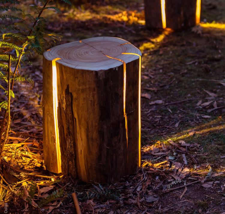Stump Light - Cracked Log Lamp