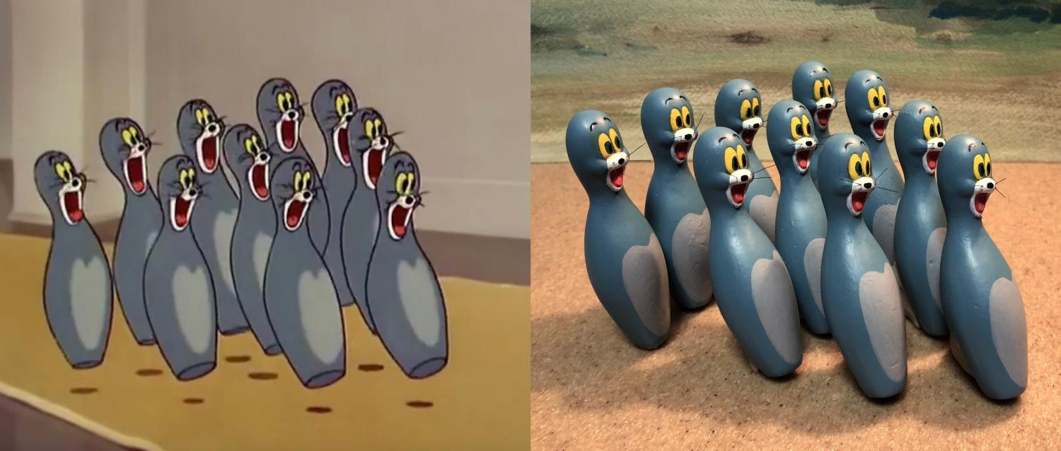 Funny Tom and Jerry Sculptures - Bowling pins