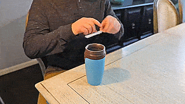 Aperture Cup Twizz Travel Mug - Silicone Membrane Mug Lid - Aperture closing lid travel cup