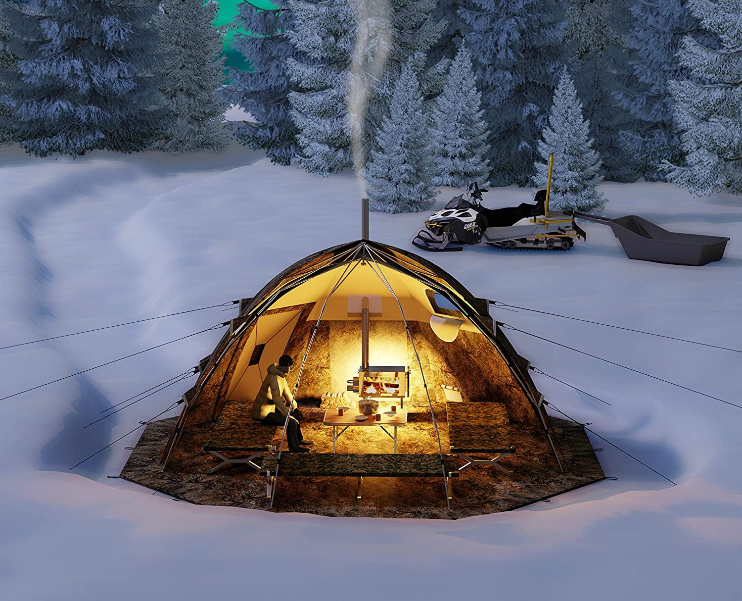 Ultimate Cold-Weather Camping Tent Has a Built-in Wood Stove - Russian-Bear Hot Tent Arctic camping tent