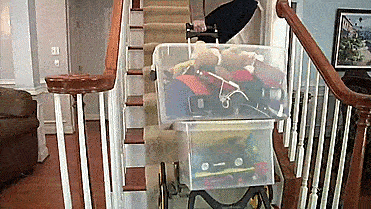 UpCart Stair Climbing Trolley Cart - Foldable helps you haul things up and down stairs