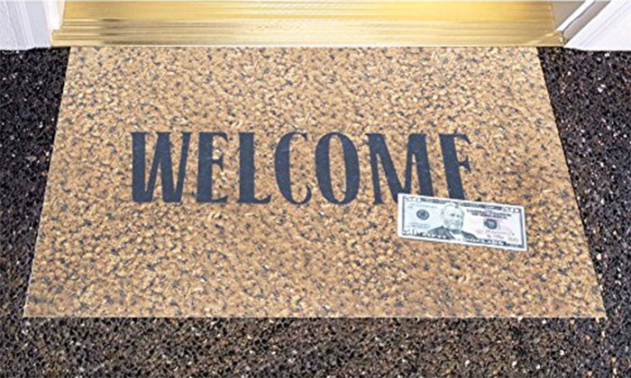 50 Dollar Bill Welcome Door Mat