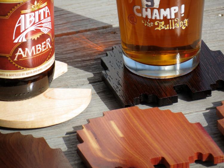 Wooden Pac-Man Coasters