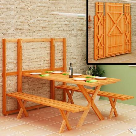 This Wall Mounted Folding Picnic Table Saves Tons Of Space When Not In Use