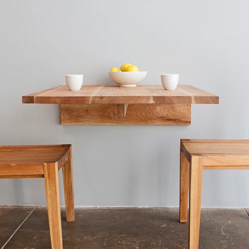 LAXseries Wall Mounted Walnut Table